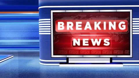 BREAKING NEWS Virtual studio Illustrazione stock