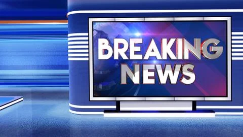 BREAKING NEWS Virtual studio Illustrazione stock