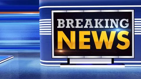 BREAKING NEWS Virtual studio Illustrazione stock