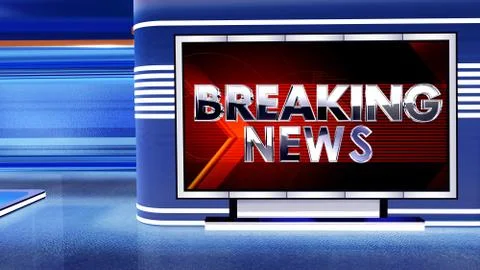 BREAKING NEWS Virtual studio Illustrazione stock
