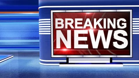 BREAKING NEWS Virtual studio Illustrazione stock