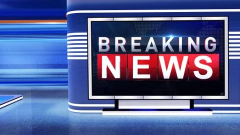 BREAKING NEWS Virtual studio Illustrazione stock