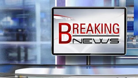 BREAKING NEWS Virtual studio Illustrazione stock