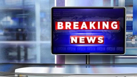 BREAKING NEWS Virtual studio Illustrazione stock