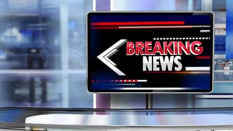 BREAKING NEWS Virtual studio Illustrazione stock