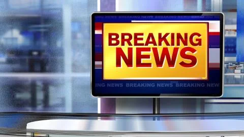 BREAKING NEWS Virtual studio Illustrazione stock