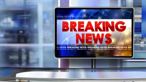 BREAKING NEWS  Virtual studio Illustrazione stock