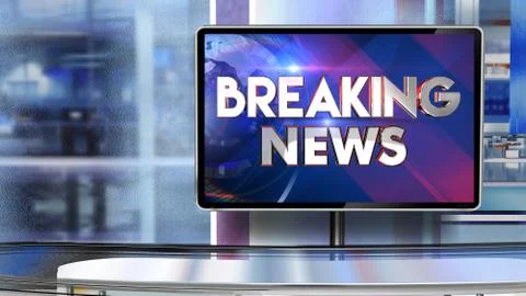 BREAKING NEWS Virtual studio Illustrazione stock