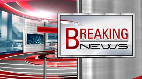 BREAKING NEWS Virtual studio Illustrazione stock