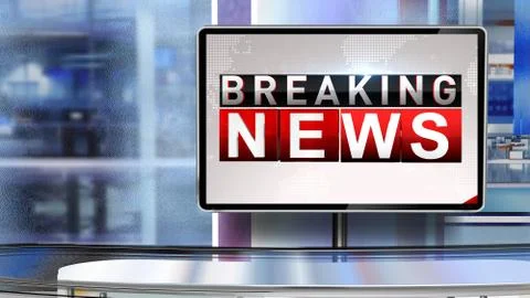 BREAKING NEWS Virtual studio Illustrazione stock
