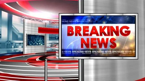 BREAKING NEWS Virtual studio Illustrazione stock