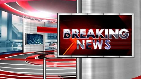 BREAKING NEWS Virtual studio Illustrazione stock