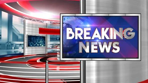 BREAKING NEWS Virtual studio Illustrazione stock