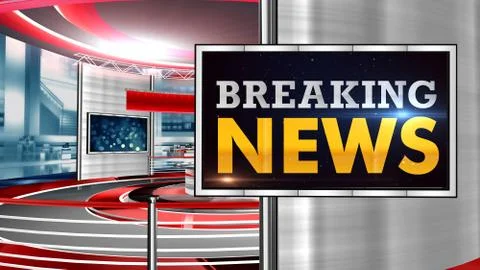 BREAKING NEWS Virtual studio Illustrazione stock