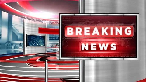 BREAKING NEWS Virtual studio Illustrazione stock