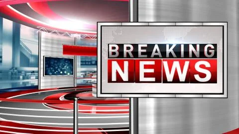 BREAKING NEWS Virtual studio Illustrazione stock