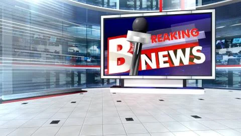 BREAKING NEWS Virtual studio Illustrazione stock