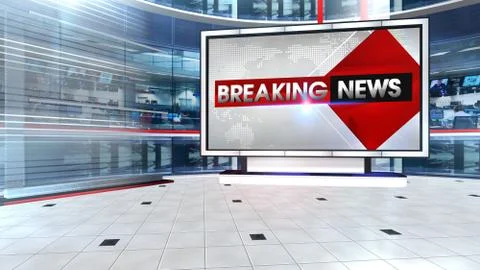 BREAKING NEWS Virtual studio Illustrazione stock