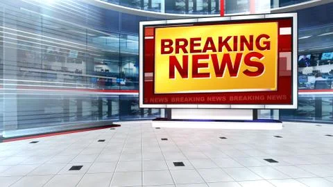 BREAKING NEWS Virtual studio Illustrazione stock