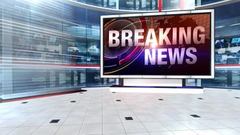 BREAKING NEWS Virtual studio Illustrazione stock