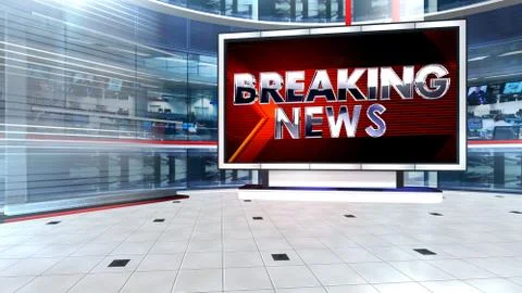BREAKING NEWS Virtual studio Illustrazione stock