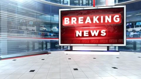 BREAKING NEWS Virtual studio Illustration