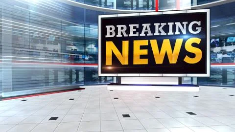 BREAKING NEWS Virtual studio Illustrazione stock