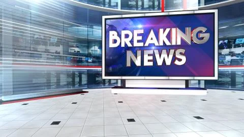 BREAKING NEWS Virtual studio Illustrazione stock