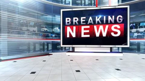 BREAKING NEWS Virtual studio Illustrazione stock