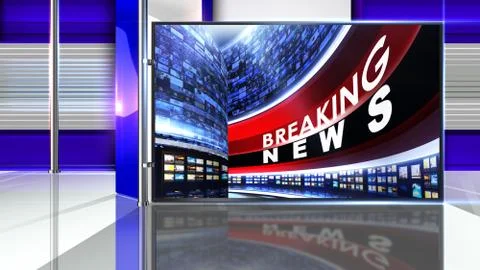 BREAKING NEWS Virtual studio Illustrazione stock