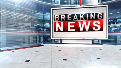 BREAKING NEWS Virtual studio Illustrazione stock