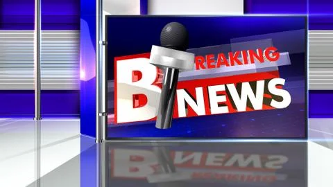 BREAKING NEWS Virtual studio Illustrazione stock