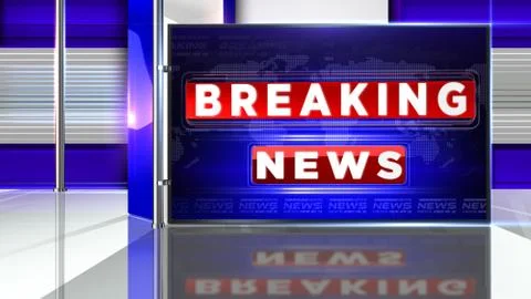 BREAKING NEWS Virtual studio Illustrazione stock