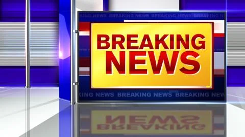 BREAKING NEWS Virtual studio Illustrazione stock
