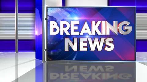 BREAKING NEWS Virtual studio Illustrazione stock