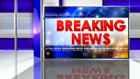 BREAKING NEWS Virtual studio Illustrazione stock