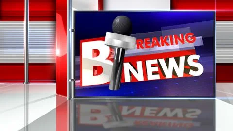 BREAKING NEWS Virtual studio Illustrazione stock