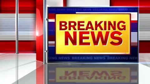 BREAKING NEWS Virtual studio Illustrazione stock