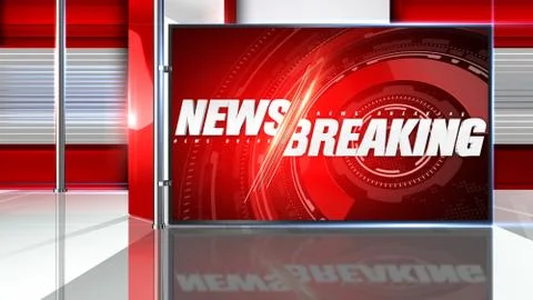 BREAKING NEWS Virtual studio Illustrazione stock