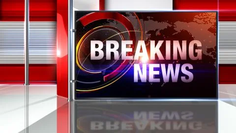 BREAKING NEWS Virtual studio Illustrazione stock