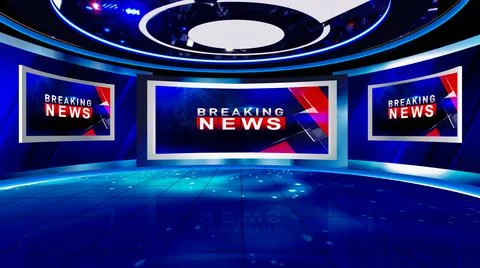 Breaking News Virtual Studio Stock Illustration