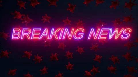 Breaking news virus. Attention caution. Digital network concept. Coronavirus 스톡 동영상 128355724