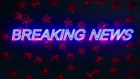 Breaking news virus. Attention caution. Digital network concept. Coronavirus 스톡 동영상 154038405