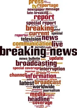 Breaking news word cloud Stock Illustration