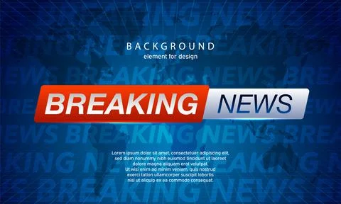 Breaking News on World Map Background. Planet News Background Business Techno Illustrazione stock