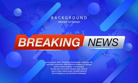 Breaking News on World Map Background. Planet News Background. Stock Illustration