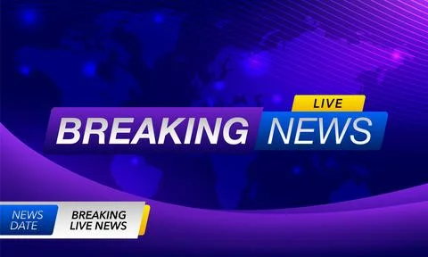 Breaking News on World Map Background. Planet News Background Business Techno Stock Illustration