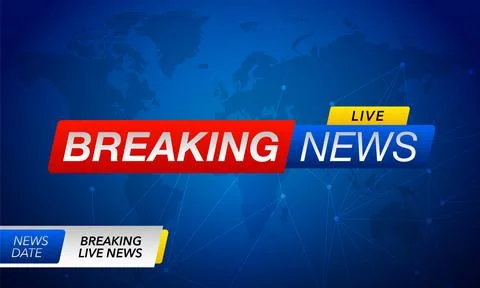 Breaking News on World Map Background. Planet News Background Business Techno Illustrazione stock
