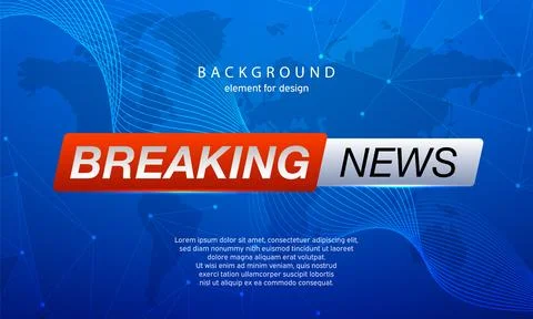 Breaking News on World Map Background. Planet News Background Business Techno Illustrazione stock