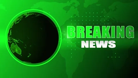 Breaking news world map earth globe rotating animation. News background seamless Stock Footage 336669008